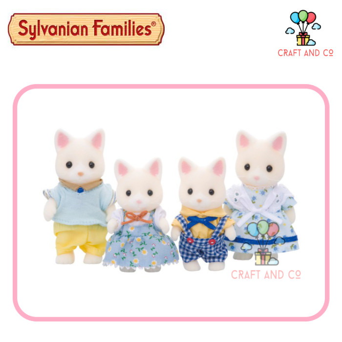 Mainan Koleksi miniature boneka Sylvanian Families Silk Cat Family