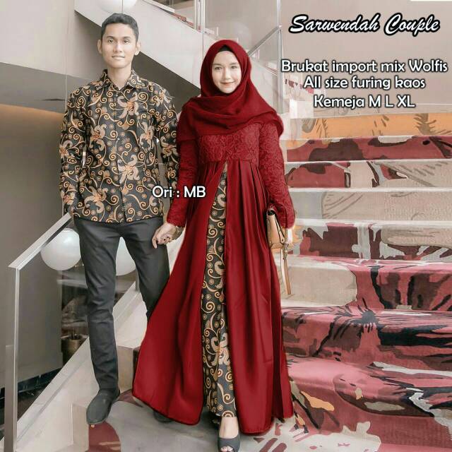 Sarwendah Couple / Kebaya batik / Dress brokat/Dress batik/Kebaya batik/Kemeja batik set brokat