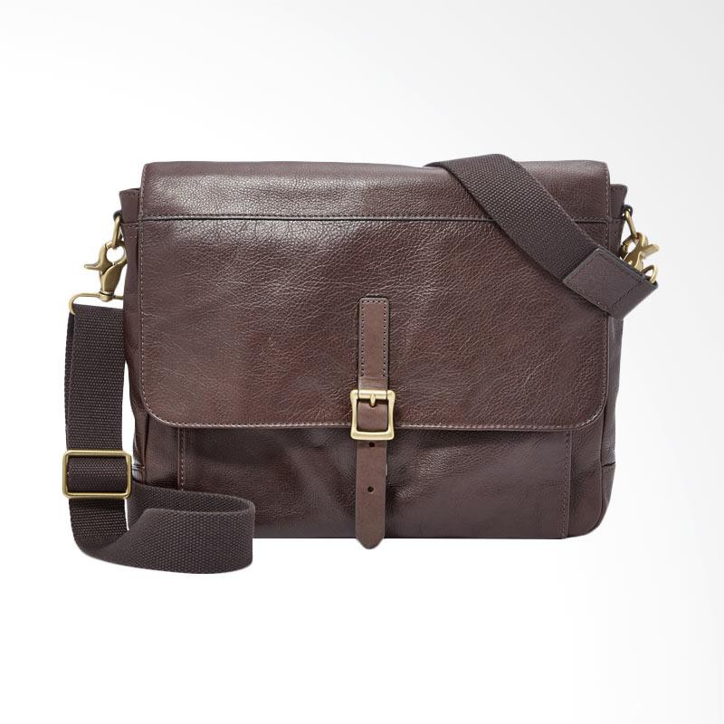 Fossil Defender City Leather Tas Selempang Pria - Dark Brown