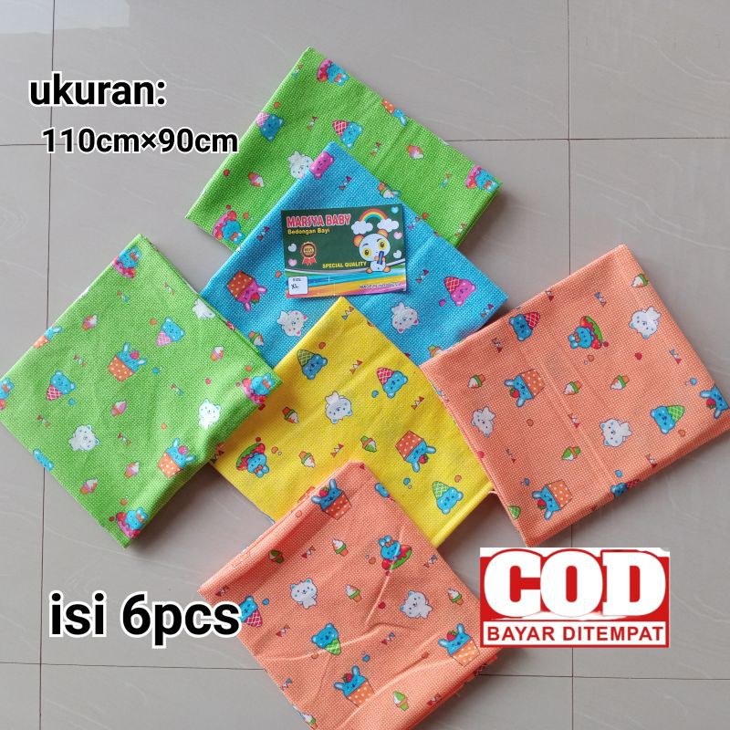 Bedong Bayi ukuran 110×90cm isi 6pcs