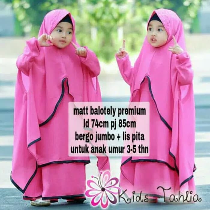 [TAHLIA BERGO PINK SL] Gamis anak perempuan balotelly pink fanta