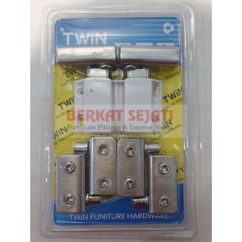 Engsel Pivot Ss Kaca Jepit Magnit Magnet Push Pintu Lemari Kaca Double Putih