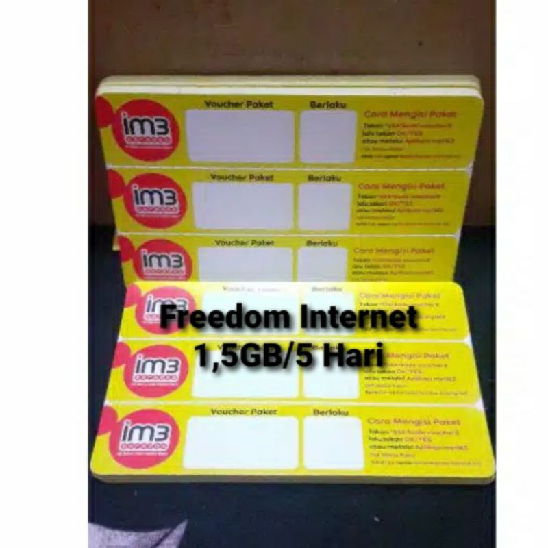 Voucher Indosat Freedom Internet 1,5GB/5 Hari