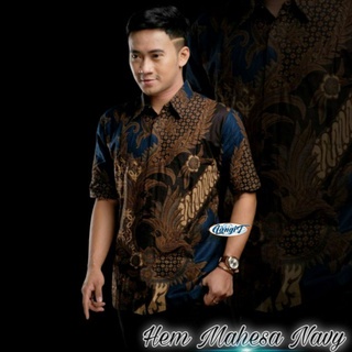 kemeja batik pria lengan pendek baju batik pria batik kantor seragam kerja ukuran reguler m.l.xl