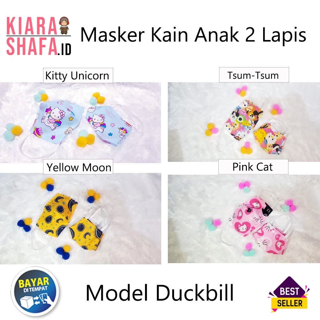 Masker Anak - Masker Kain Anak - Masker Anak Karakter 2 Lapis