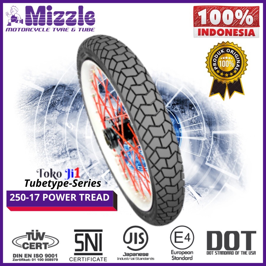 Ban Luar Mizzle Power Tread 225-17 250-17 Tubetype Ring 17