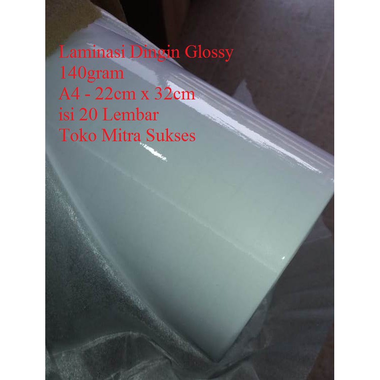

Laminasi Dingin Glossy A4 140gram