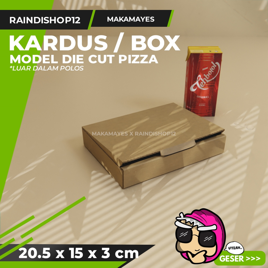 

(MIN 250 PCS) BOX 20.5 X 15 X 3 CM KARDUS DIE CUT PIZZA KEMASAN PACKAGING KADO