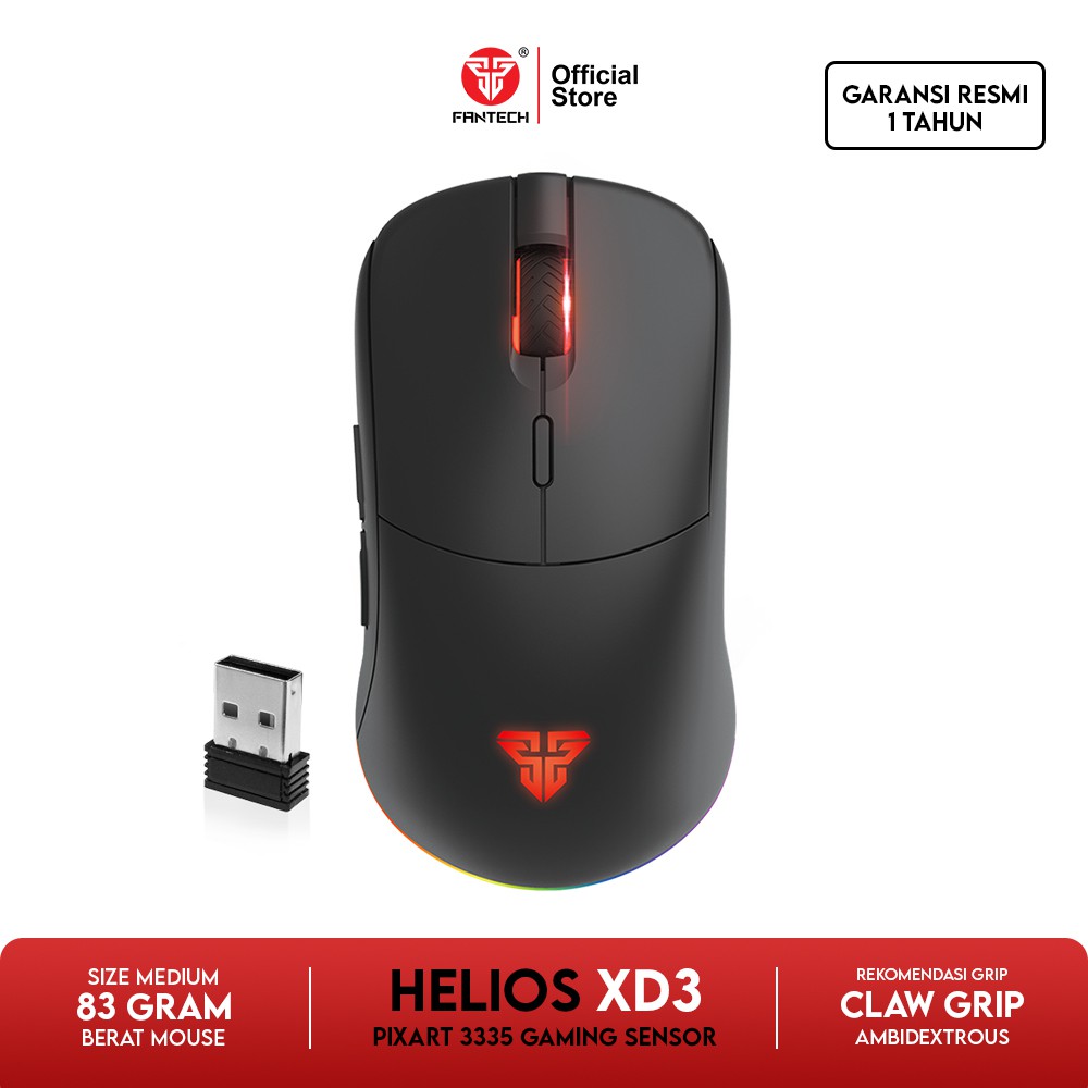 Fantech Helios Xd Wireless Mouse Gaming Rgb Dual Mode Shopee Indonesia