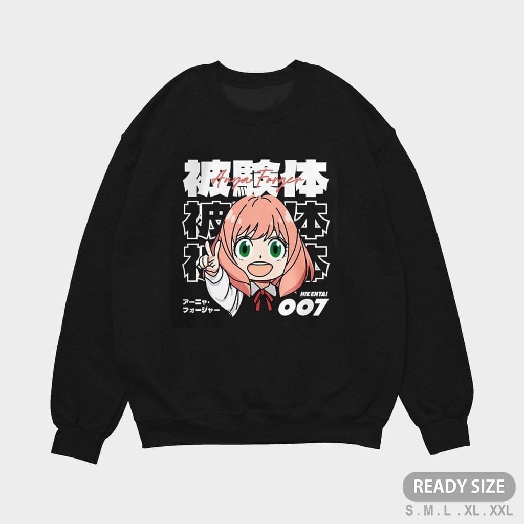 CREWNECK ANIME ANYA FROGER SWEATER ANIME FLEECE SIZE M - XXL / SWEATER WANITA TEBAL