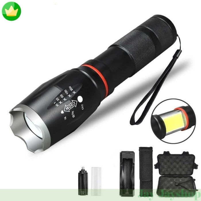 Senter LED E17 CREE XML T6 8000Lumens SET BOX CHARGER WATERPROOF