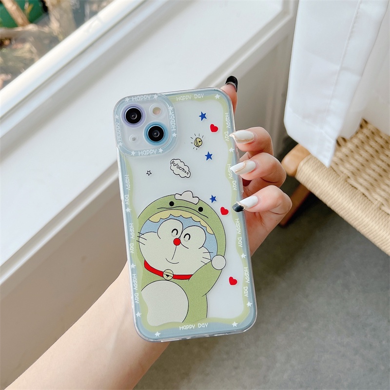 Case Pelindung Lensa Tahan Jatuh Motif Doraemon Untuk iPhone 11 12 13 Pro MAX X XR XSMAX 7 8 Plus