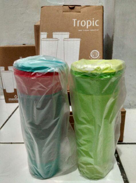 Promo Medina - Tropic Snap n Shake Tumbler Set (set Of 4) / Tempat Minum Set 4 Pcs 510 Ml