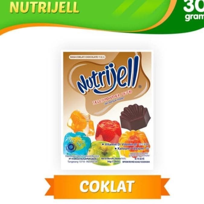 Nutrijell Agar&quot; Jelly Powder Nutrijel Ekonomis Rasa Coklat 30 Gram