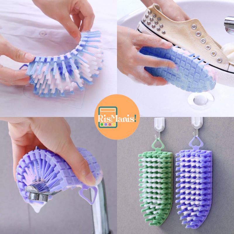 FLEXIBLE WASHING BRUSH - Sikat Cuci Lentur Serbaguna Lengkungan Wastafel Dapur Toilet WC Bulu Halus