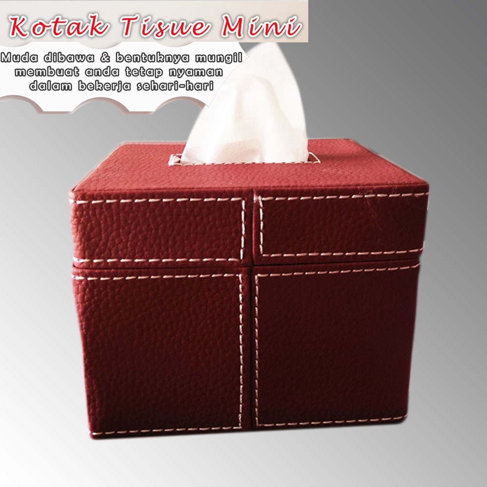 FM - Tempat tisu kulit Mini sintetis (oscar) 12.5 x 9.5 Tissue box / kotak tissue / kotak tisu