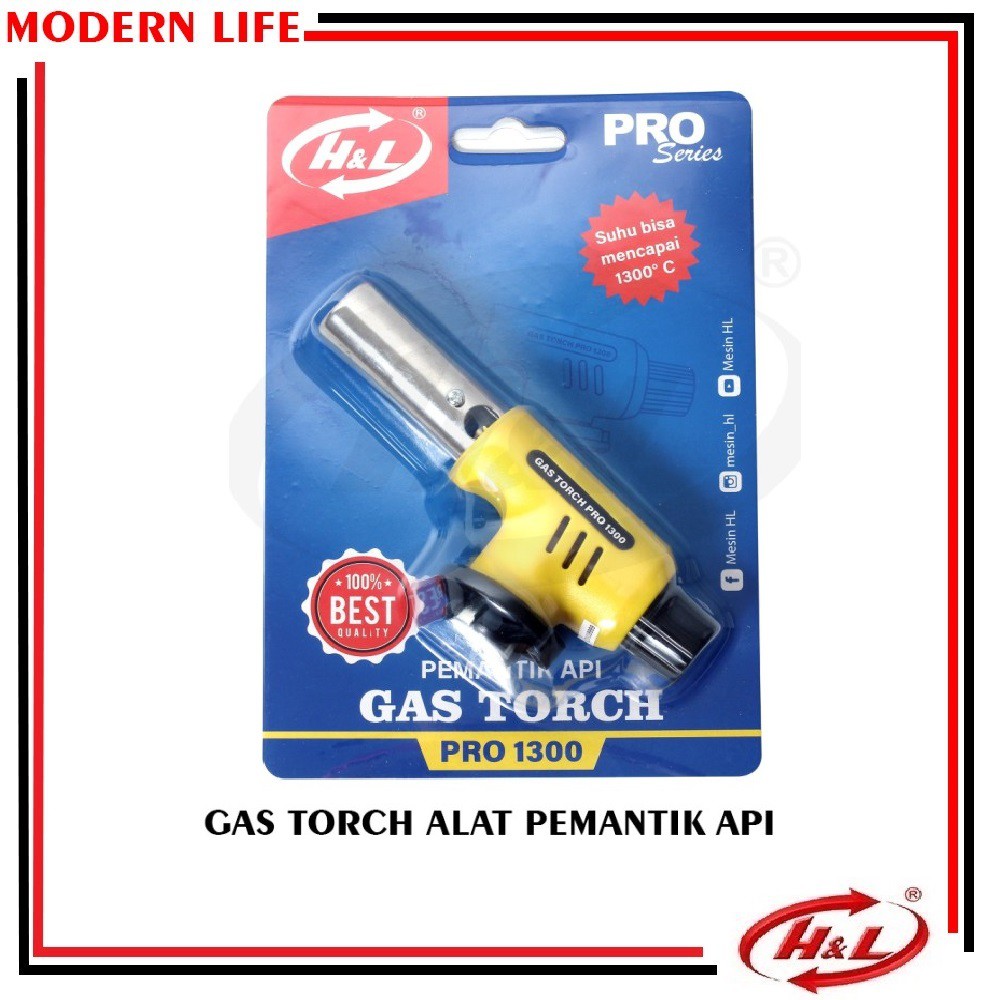 H&amp;L Gas Torch PRO 1300 Pemantik Gas Pematik Api Flame Gun Alat bakar