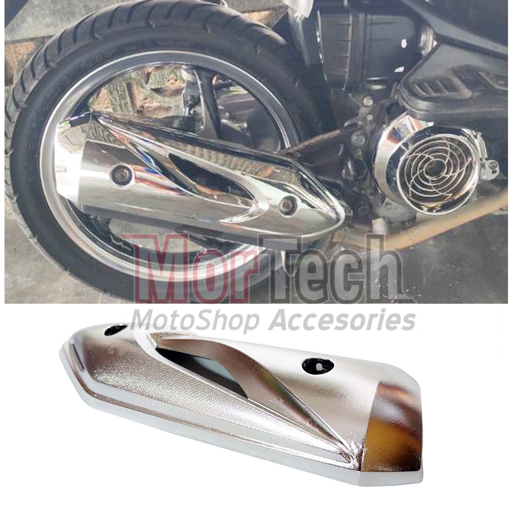 Tameng Knalpot Cover Tutup Pelindung Knalpot Beat Cw Karbu 110cc Beat POP ESP Beat Fi Chrome Anti Bu