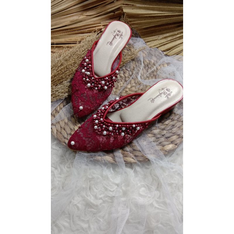 sepatu Kathy merah maroon 3cm