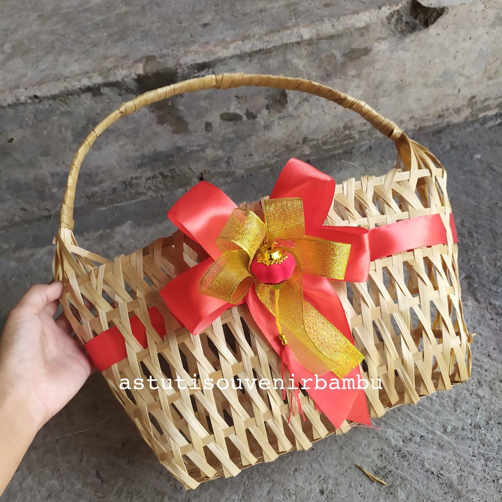 

GOODIEBAG IMLEK TAS BELANJA NATURAL + PITA SPESIAL IMLEK keranjang hampers keranjang bambu tas bambu parsel imlek
