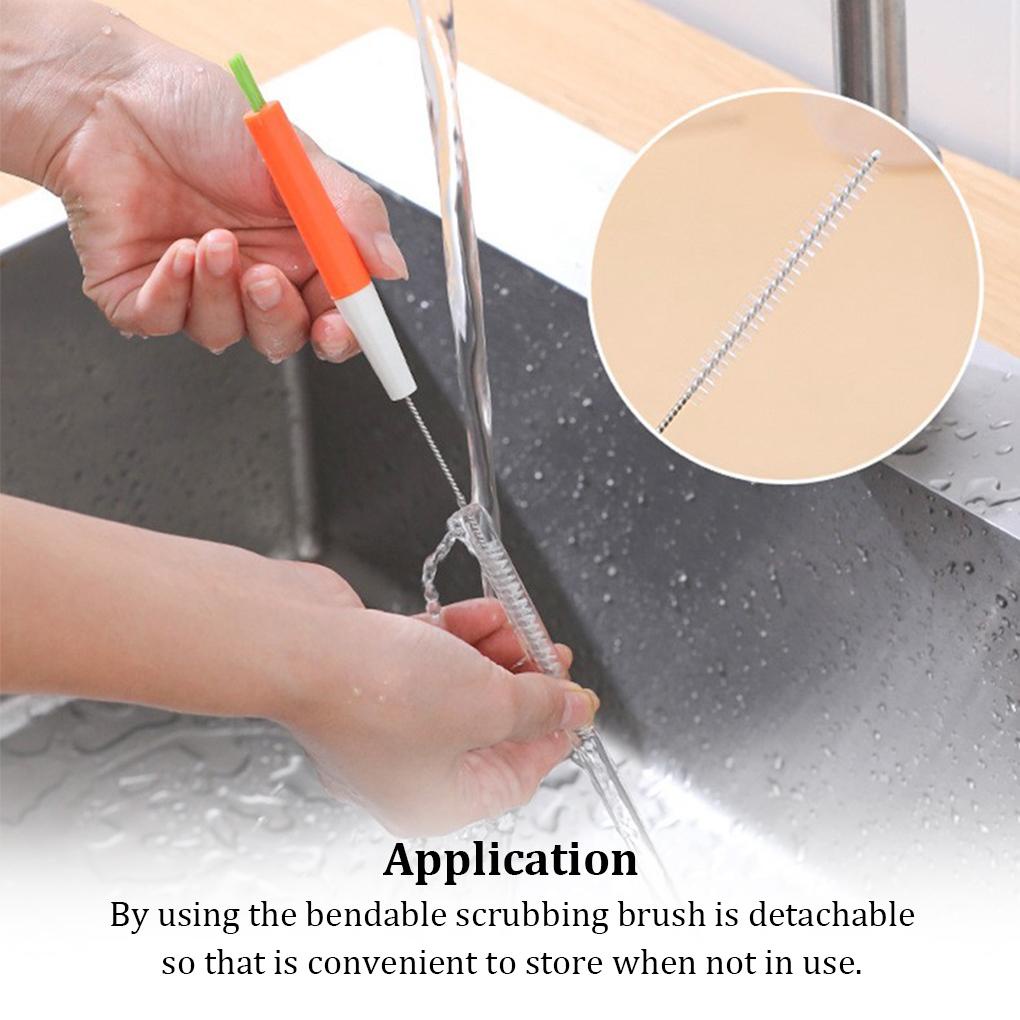 Sikat Puting Botol Susu Sedotan Removable Cleaning Brushes Alat Cuci Botol Serbaguna Untuk Rumah Tangga Outdoor