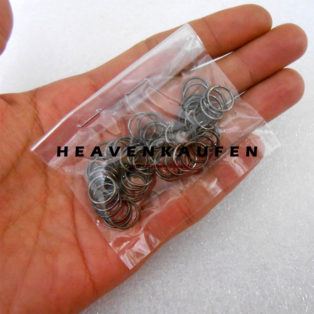 Ring Bulat Kecil Tipis Diameter Lubang 8 mm Warna Black Nikel Untuk Ring Bulat Gantungan Kunci Strap Masker Craft Dll Per Pack isi 50 Pcs