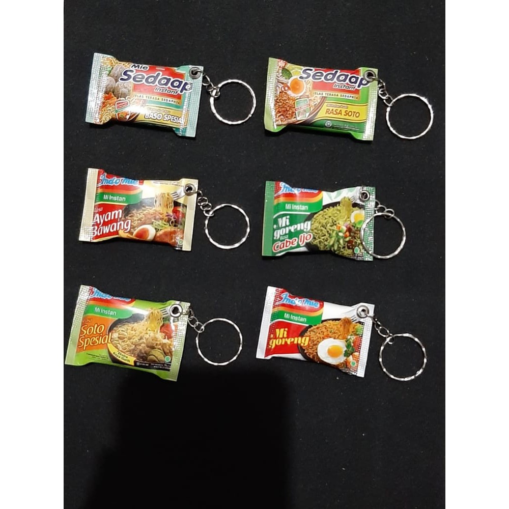 (NCS) GROSIR SOUVENIR UNIK GANTUNGAN KUNCI SNACK INDOMIE KOPI ES KRIM SO NICE