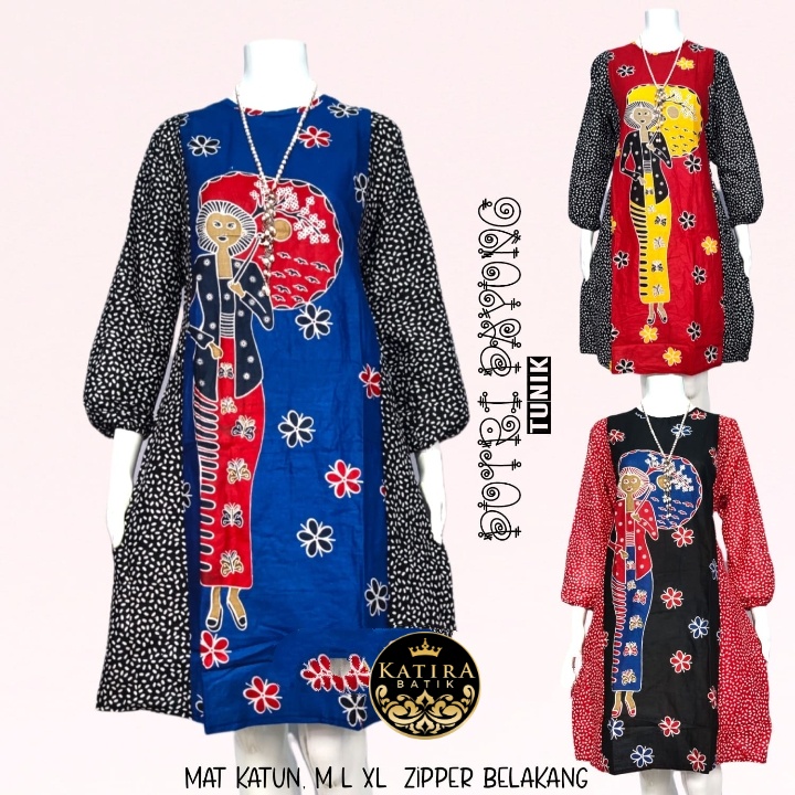 TUNIK PUTRI PAYUNG TUNIK BATIK TALI PINGGANG CANTIK SERAGAM KANTOR KERJA ASLI HANDMADE SOLO PEKALONGAN MOTIF KARAKTER JAWA TRADISIONA