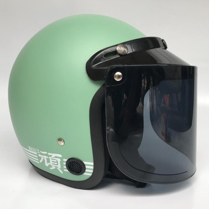 Helm Bogo Retro Garis Polos Dewasa Pria Wanita