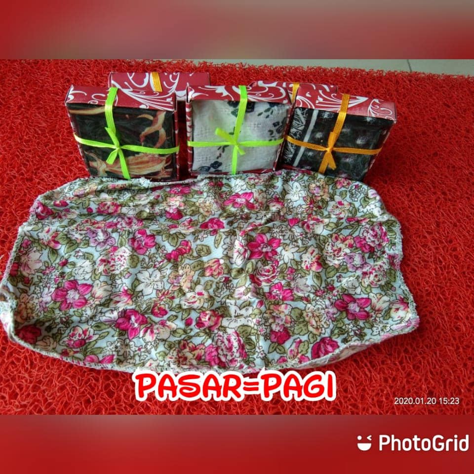 Souvenir Sapu Tangan Batik Kemasan Box Mika isi 100pcs Free Kartu Ucapan