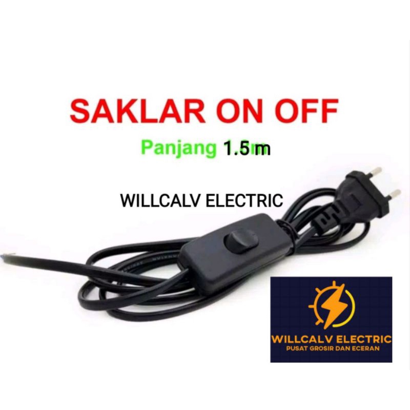 KABEL POWER ON OFF BUNTUNG PANJANG 1.5 METER / SAKLAR GANTUNG PLUS KABEL BUNTUNG 1.5 METER