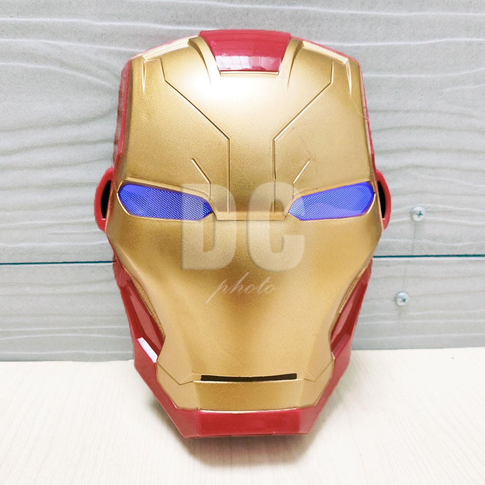 Topeng Iron Man LED Marvels Superhero Cosplay Mask Bisa Menyala