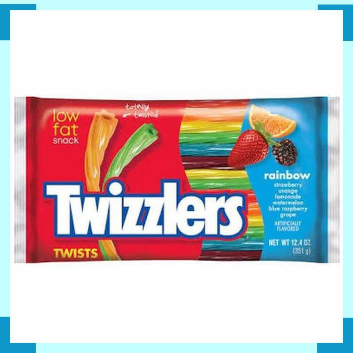 

Twizzlers Rainbow Twists Candy Low Fat Permen Buah Stroberi Import US