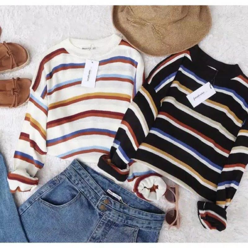 ReefaFeezaOfficial_STRIPE RAINBOW KNITE STRADY | NESVI SWEATER RAJUT | LOLIPOP KNIT