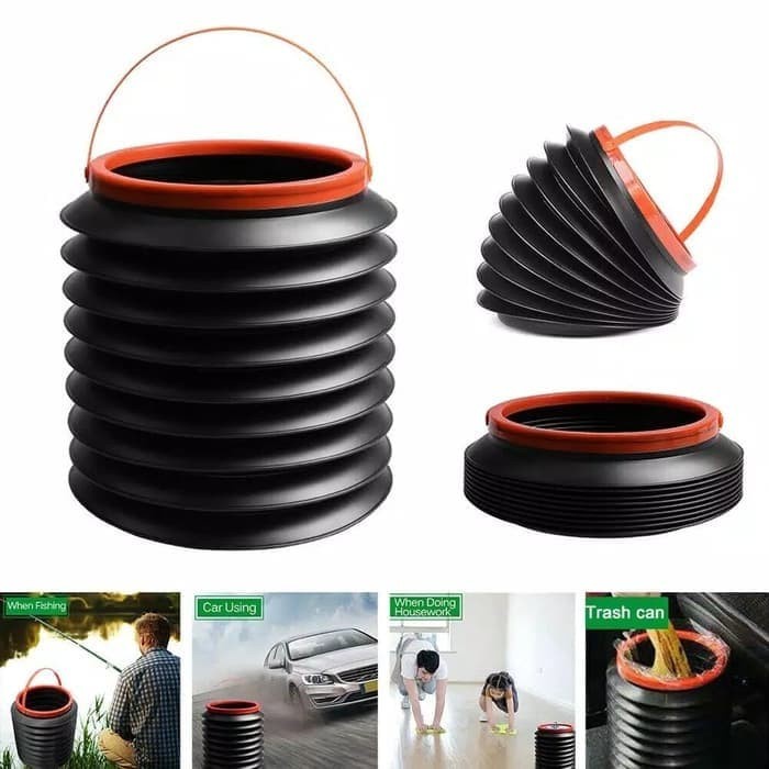 BAROKAH GAMIS TEMPAT SAMPAH LIPAT PORTABLE FOLDING TRASH can OUTDOOR RETRACTABLE