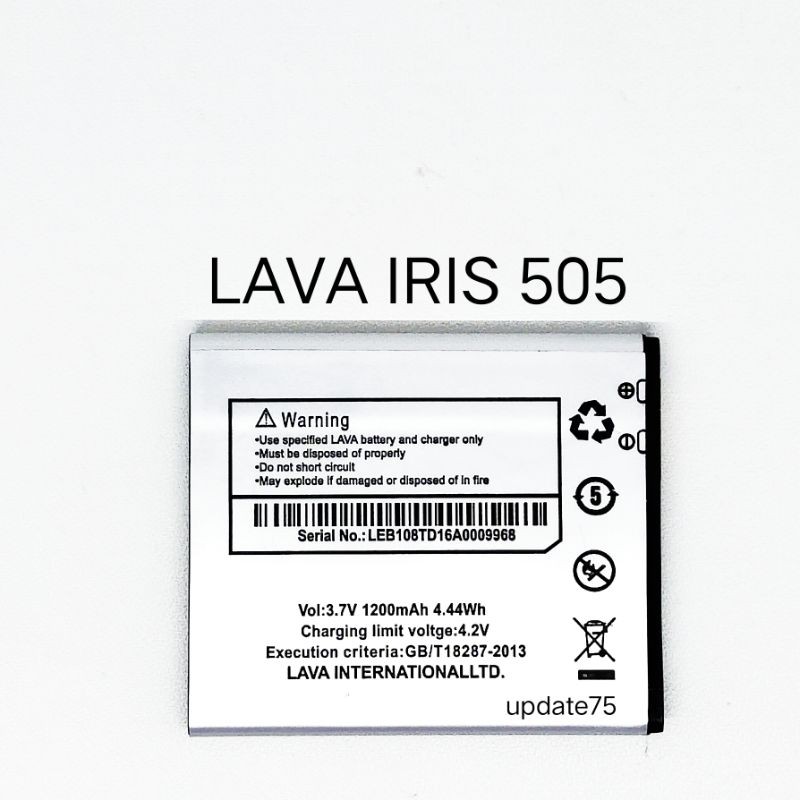 Baterai Lava iris 505 LEB108 LEB 108