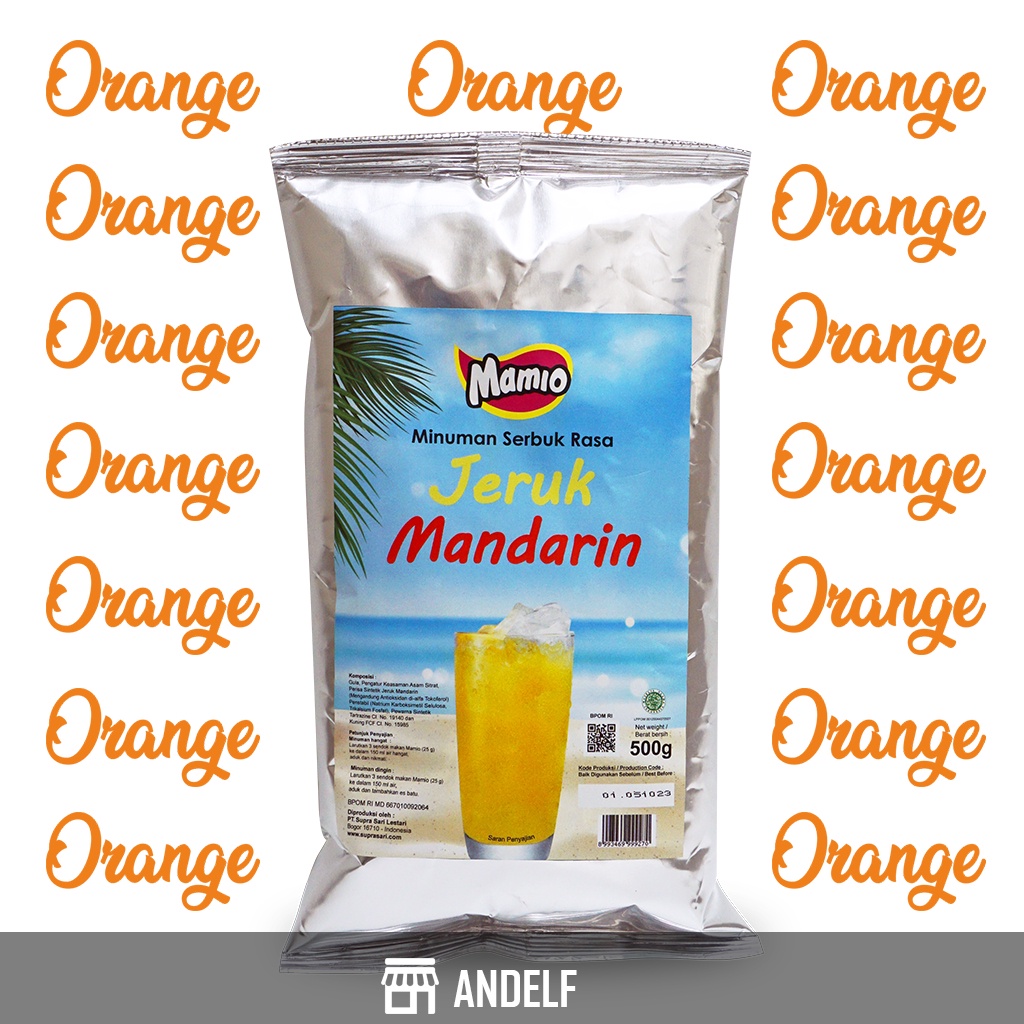 

Bubuk Minuman Orange / Jeruk Mandarin Kemasan 500 gram