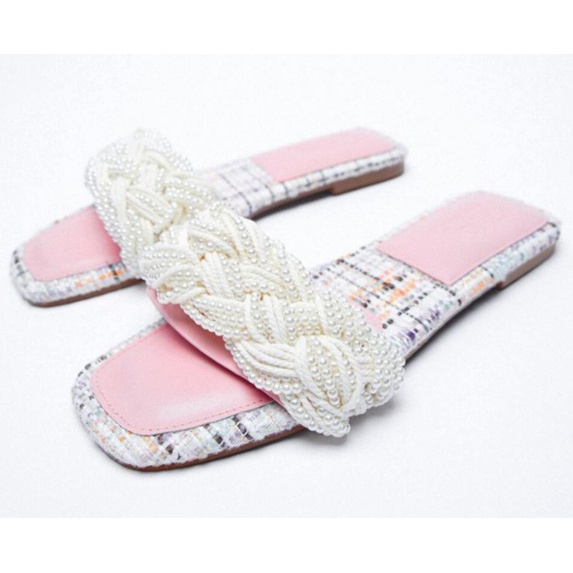 zara shoes PEARL MUTIARA FLAT IMPORT PINK MUTIARA 1818