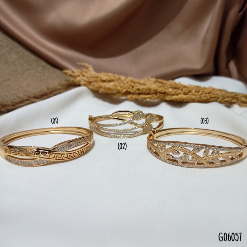 Gelang Xuping Fashion Bangle gold Mata zircon Mewah G06057