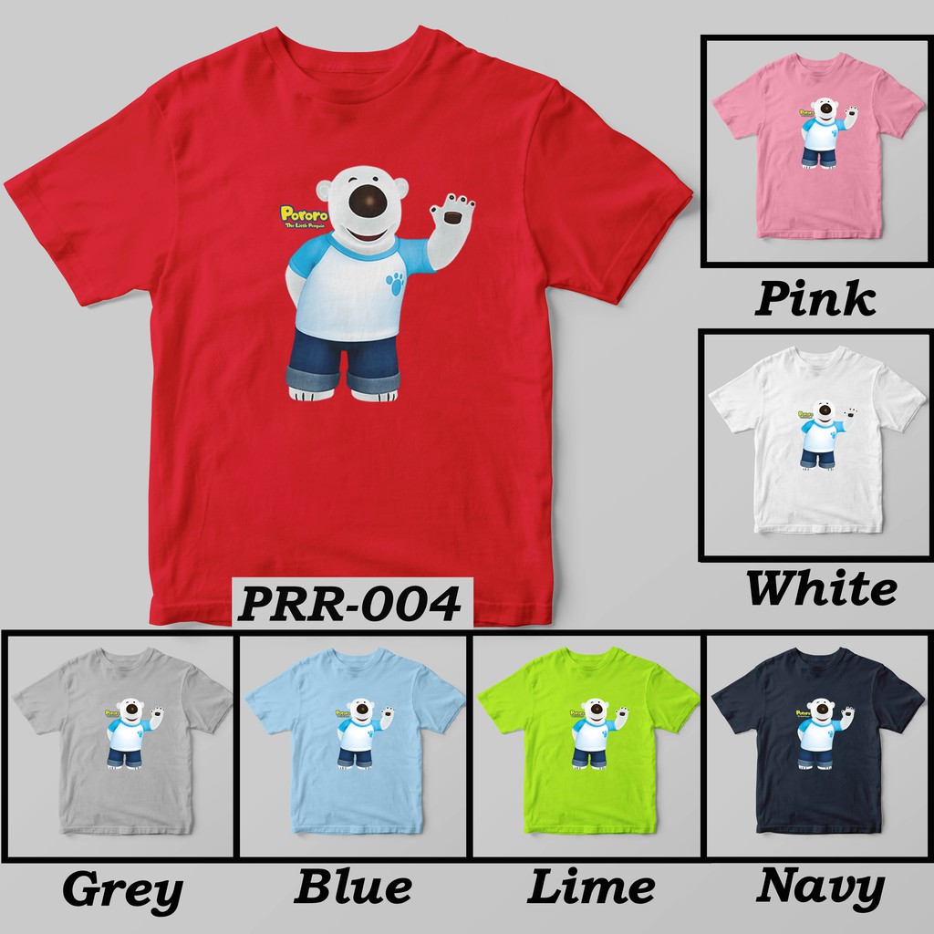 [FREE NAMA !!] Kaos Anak &amp; Family Pororo 100% COTTON PREMIUM