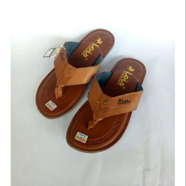 Sandal japit kulit asli sendal jepit pria flat termurah