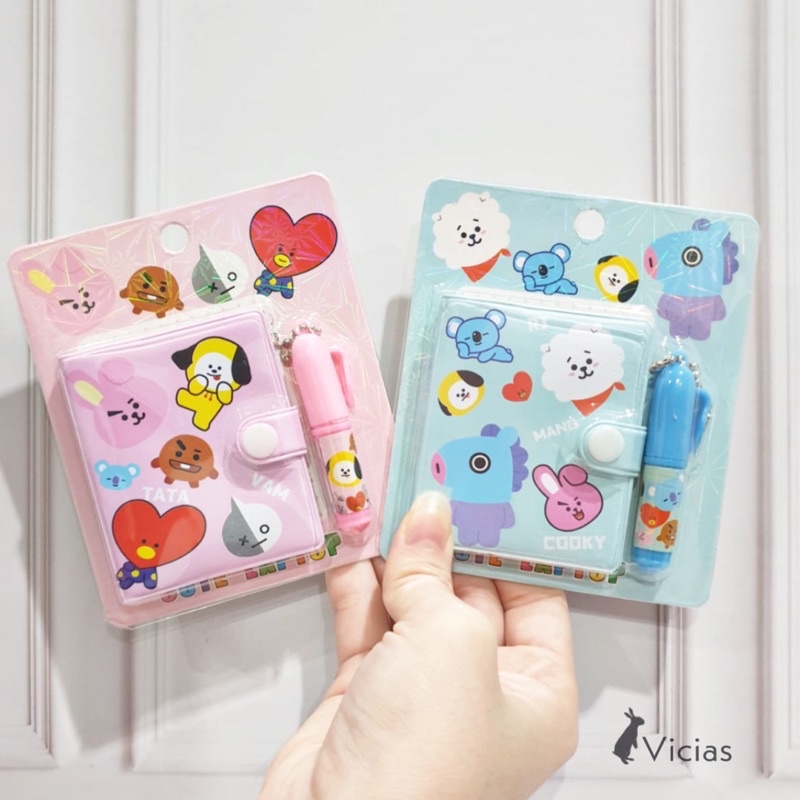 

Set 2in1 Alat Tulis BTS Notebook BT21 Pulpen dan Buku Mini Murah Lucu