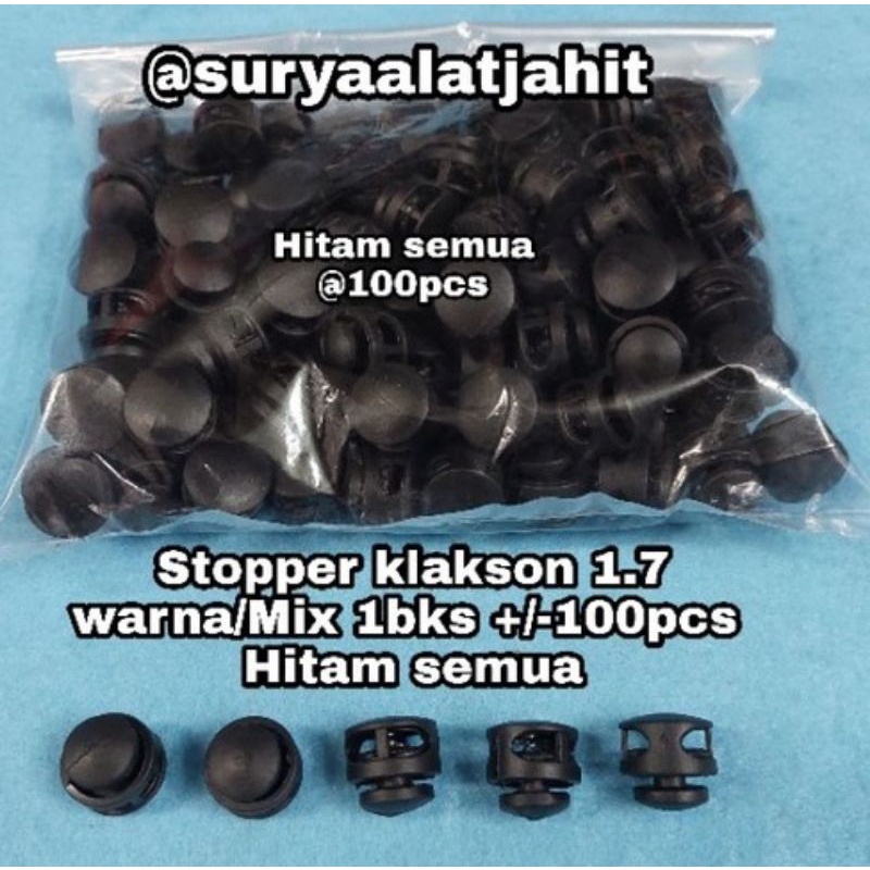 Stopper klakson 1.7cm mtk Full hitam +/-100pcs =rp.17.000/100pcs