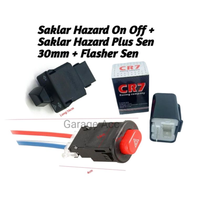 Saklar Tombol Hazard Switch On Off Hazard Sepeda Motor Universal Plus Saklar Tombol Hazard Plus Sein Plus Flasher Sen