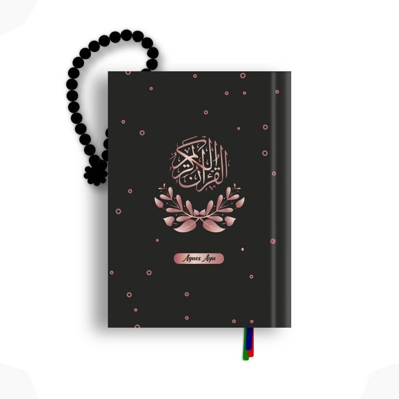 Al Quran CustomTulis Nama A5 Cover Quran Terjemah Tajwid Warna Hafalan Kecil Besar Mahar Pernikahan 