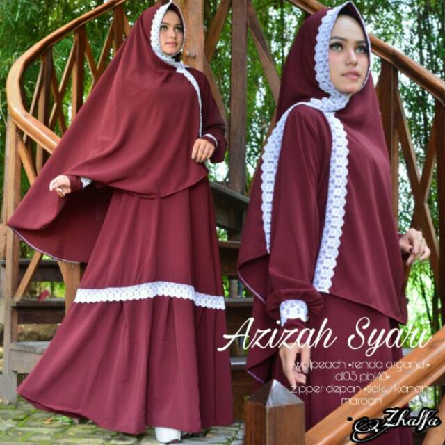 dDeltaGamis Jumbo Azizah Syari Original Zhalfa Set Khimar
