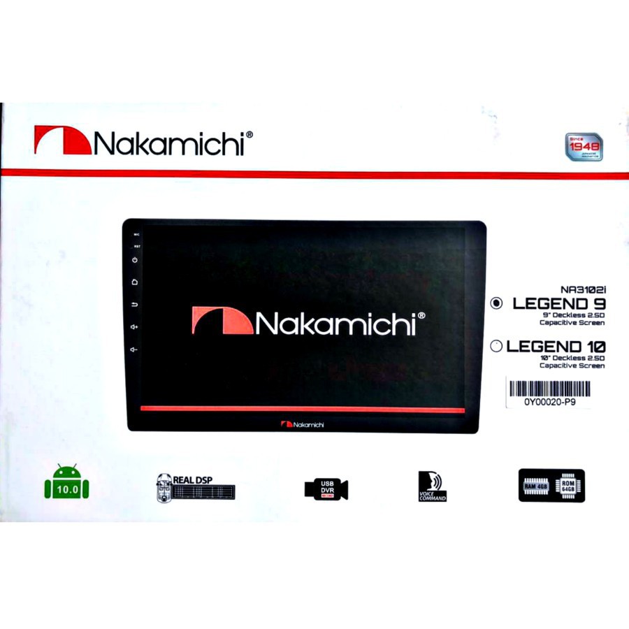HEAD UNIT DOUBLE DIN NAKAMICHI NA-3102i LEGEND 9 inch Android 9"