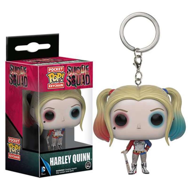 1pc Gantungan Kunci Action Figure Funko POP Suicide Squad Harley Quinn Pudin Bahan PVC Untuk Koleksi