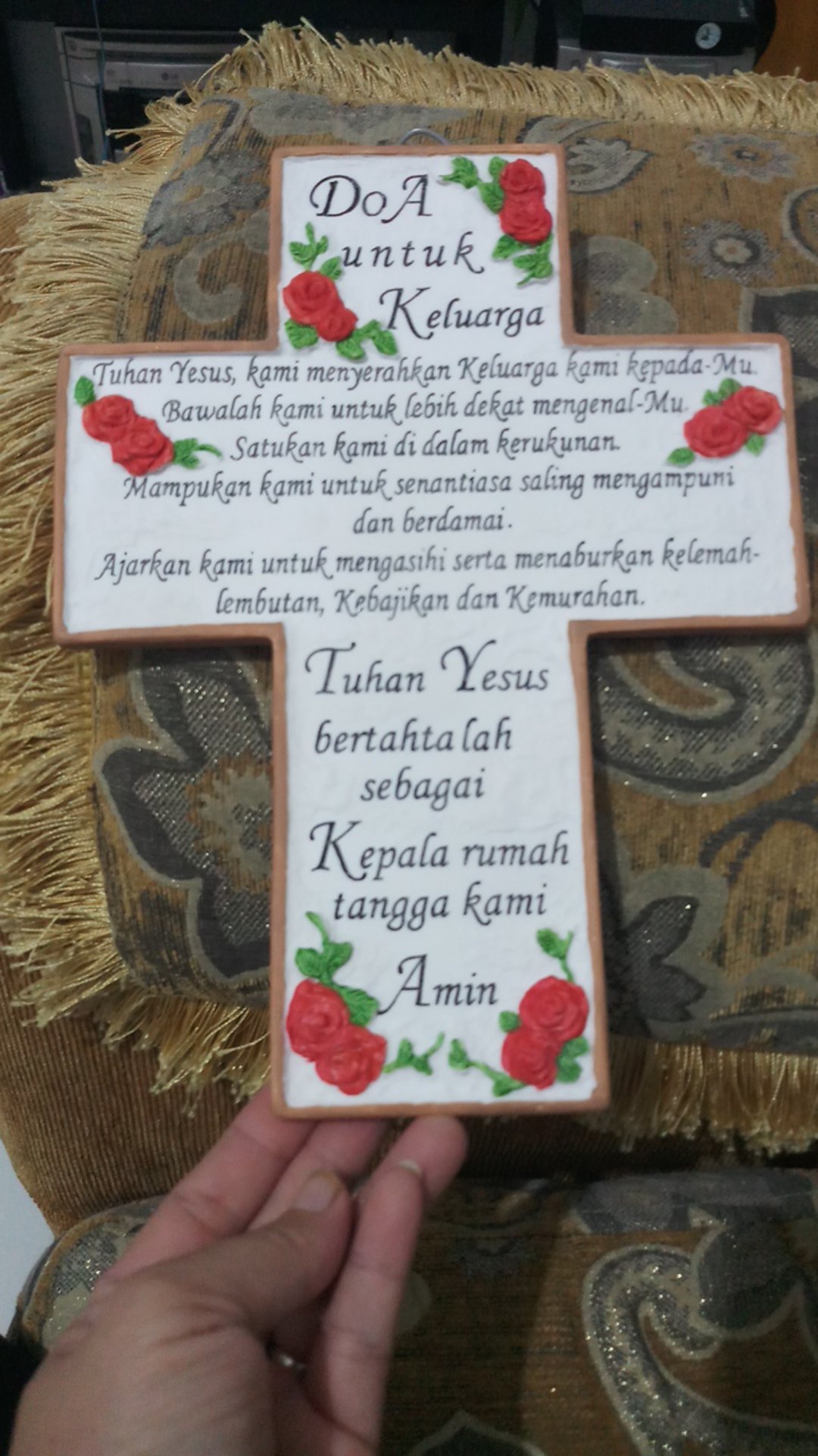 Pajangan Salib Dinding Gantung Doa Untuk Keluarga