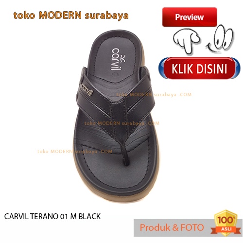 CARVIL TERANO 01 M BLACK sandal pria casual sandal jepit